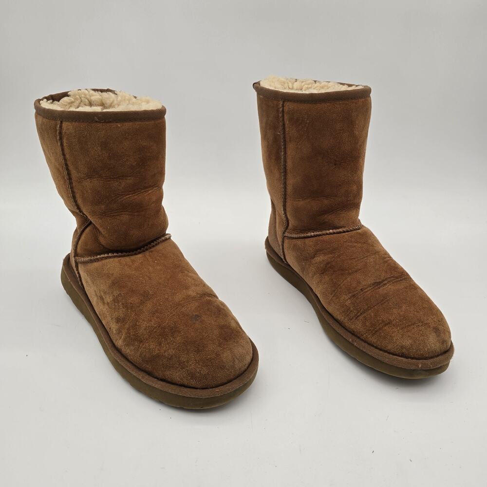 Ugg Boots 41 10 Brown Chestnut Suede Shearling Wool Classic Short 5825